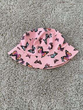 Pink Butterfly Print Bucket Hat